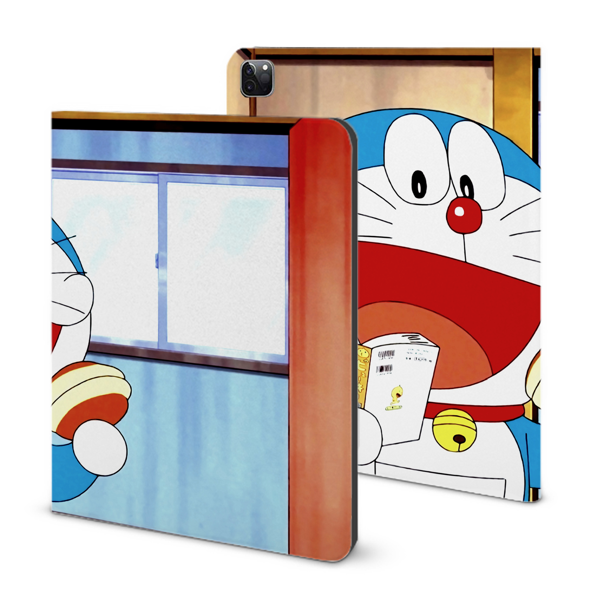 （画像用） ドラえもん Doraemon IPad ケース ブック型 PUレザー TPU 耐衝撃 軽量 薄型 ペン収納なし 全面保護 IPad 各モデル対応